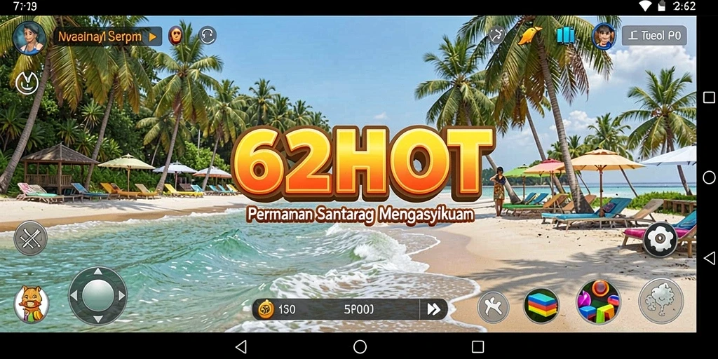 Tampilan gameplay 62HOT yang ceria dan menarik