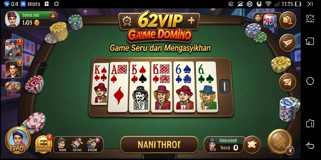 Gameplay 62VIP yang menegangkan dalam permainan Domino.