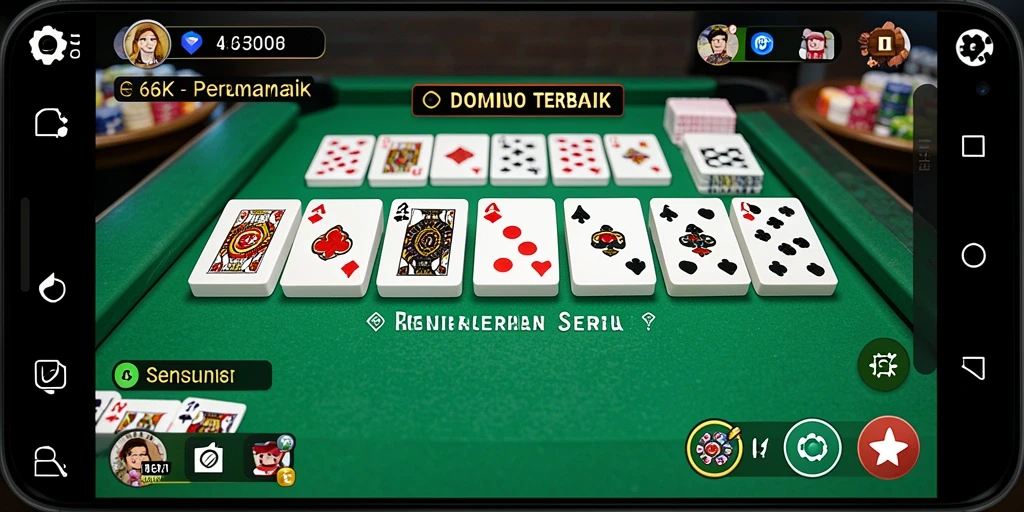 Tampilan gameplay mendebarkan dari aplikasi Domino 66K.