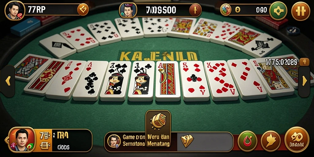 Screenshot gameplay 77RP yang menampilkan suasana permainan Domino.