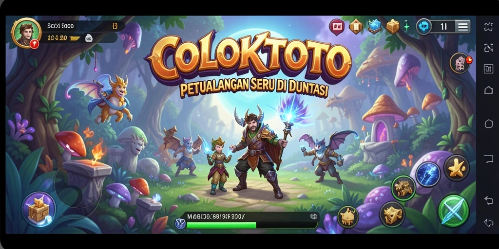Tangkapan layar menunjukkan aksi petualangan mendebarkan di dalam COLOKTOTO.