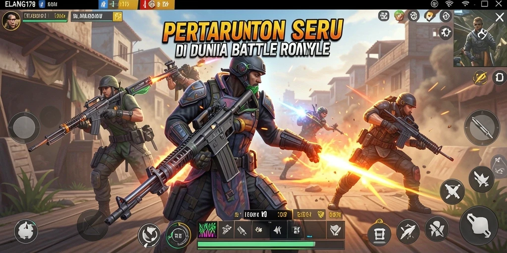 Tangkapan layar gameplay ELANG178 dengan aksi seru di arena Battle Royale.