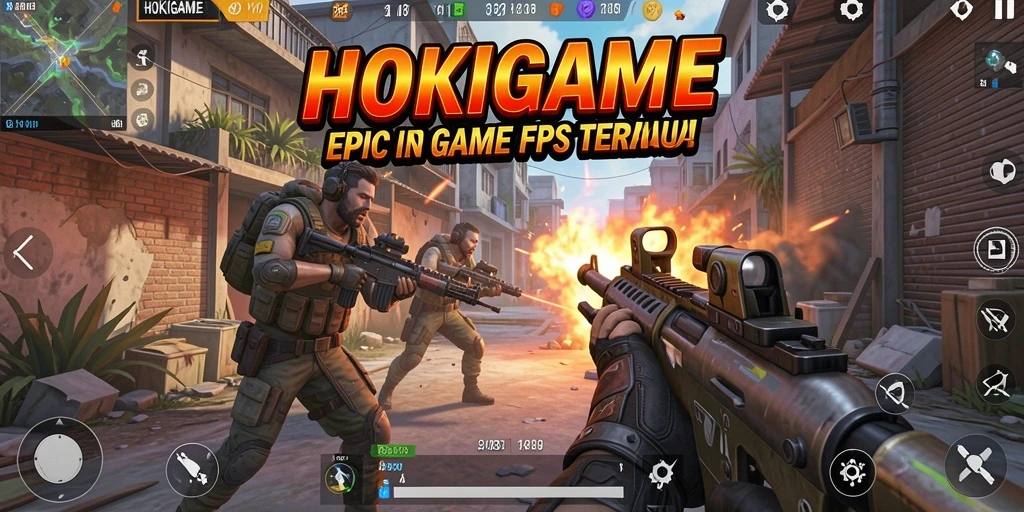 Screenshot HOKIGAME menampilkan aksi tembak-menembak yang mendebarkan.