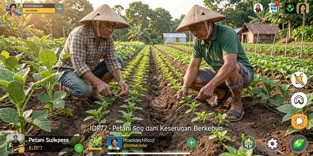 Gameplay menanam dan merawat tanaman dalam IDR77 yang menyenangkan.