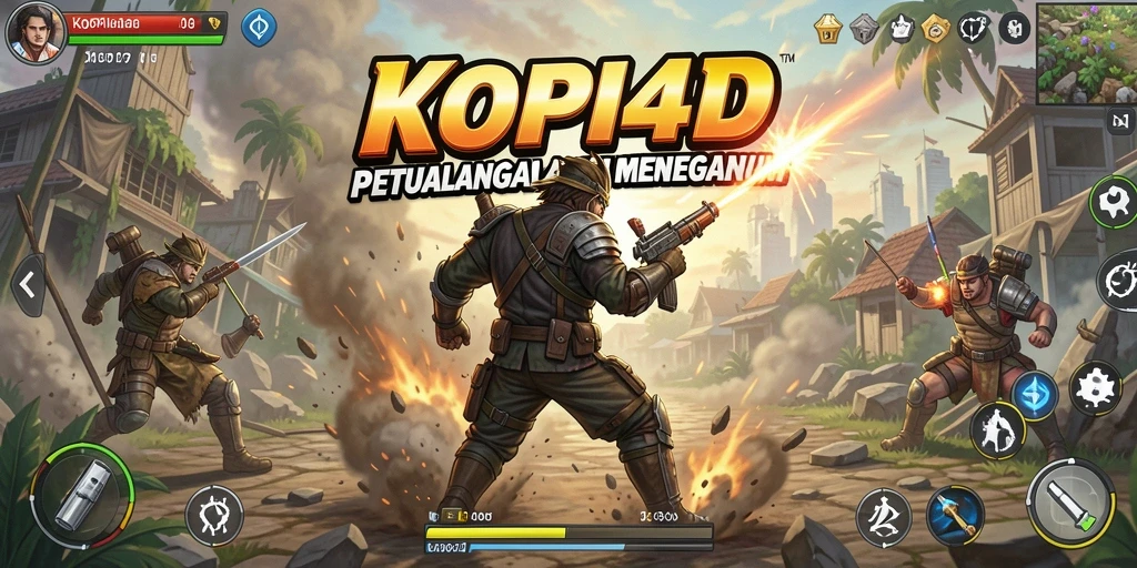Screenshot gameplay KOPI4D menampilkan aksi seru di medan pertempuran.
