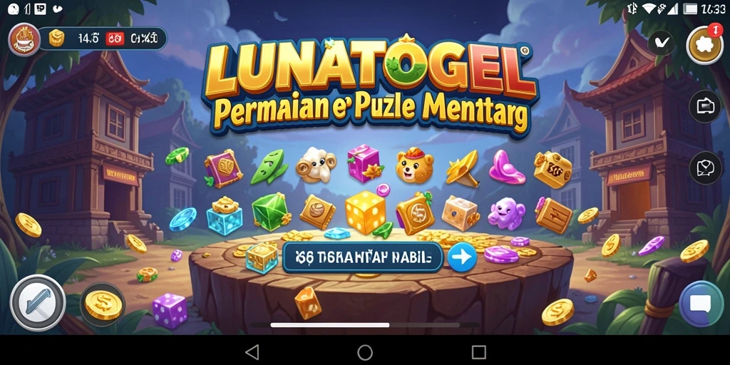 Tampilan gameplay LUNATOGEL yang menarik dan penuh warna.