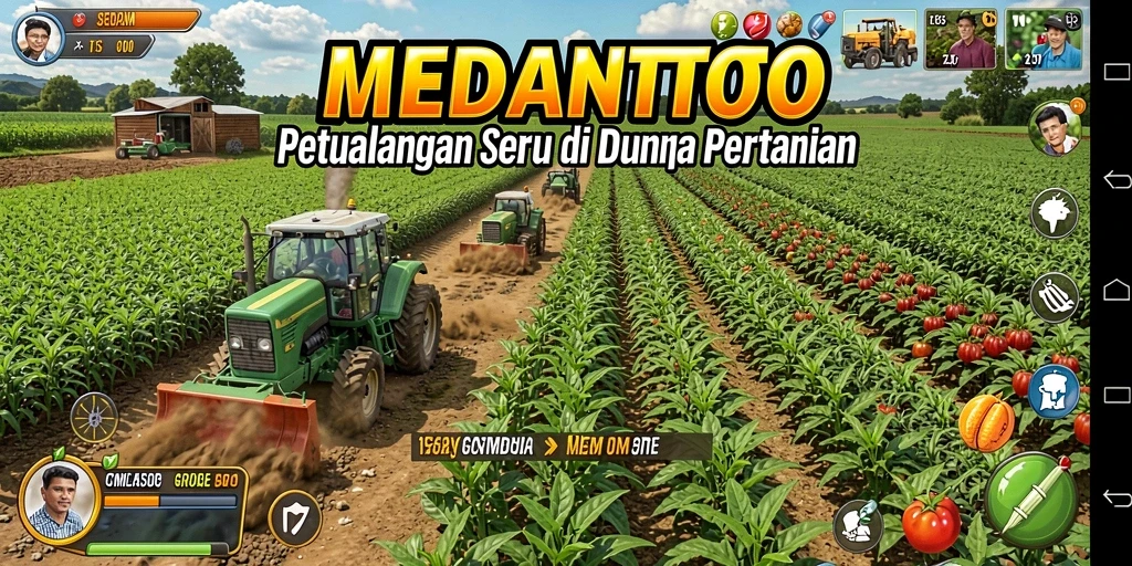 Tangkapan layar gameplay MEDANTOTO memperlihatkan lahan pertanian yang indah dan subur.