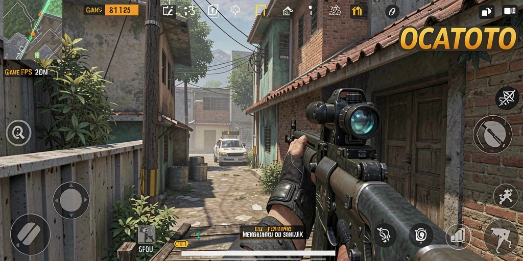 Gameplay OCATOTO menampilkan aksi tembak-menembak yang intens dan grafis yang memukau.