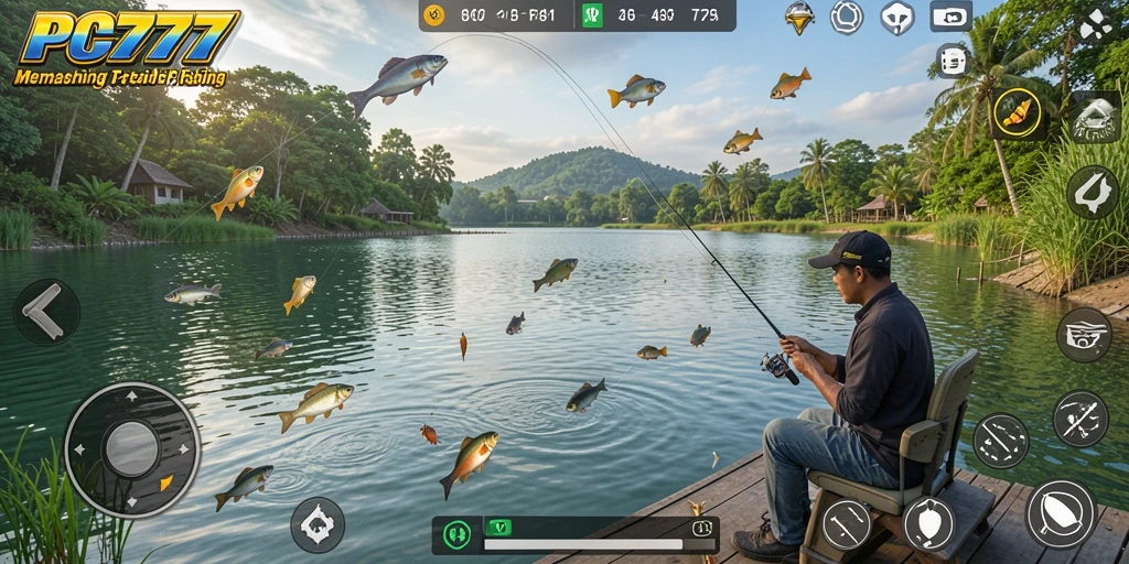 Gambaran menarik dari gameplay memancing di PC777.