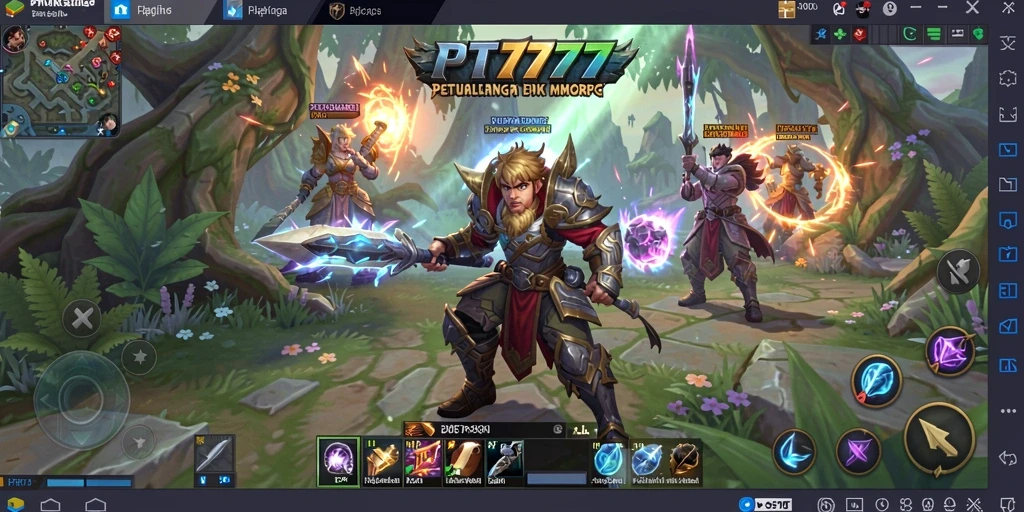 Screenshot gameplay PT777 yang menampilkan petualangan epik di dunia MMORPG.