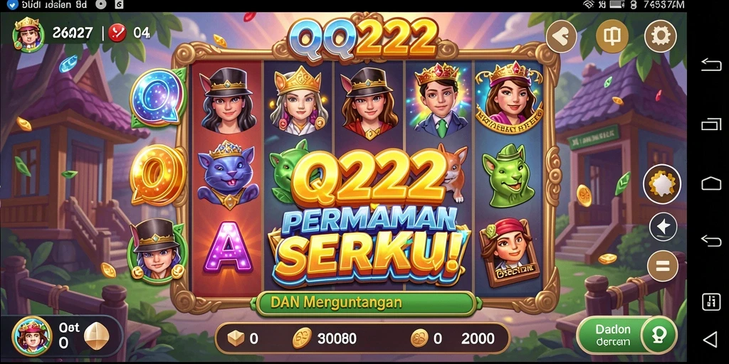 Screenshot gameplay QQ222 dengan tampilan slot yang menarik.