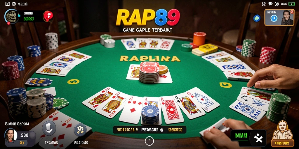 Screenshot gameplay RAP89 menunjukkan keseruan bermain Gaple.