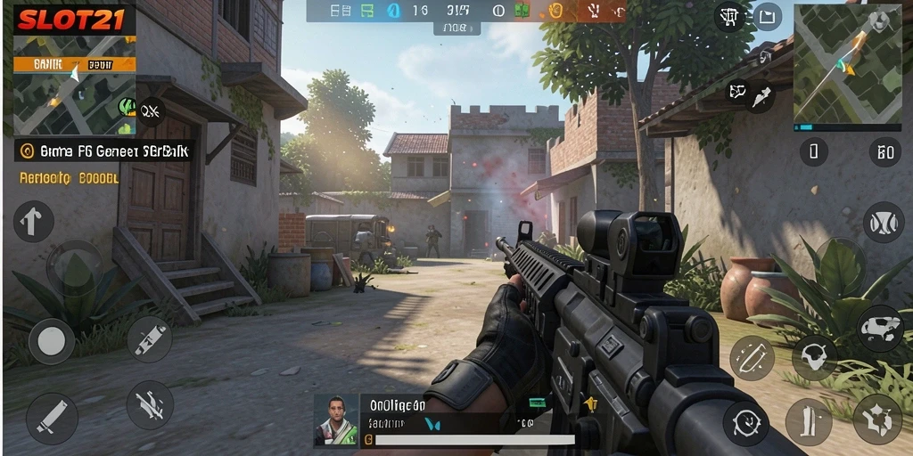 Tampilkan gameplay menegangkan dari SLOT21 di mode FPS.