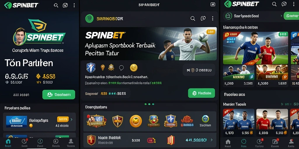 Tampilan utama SPINBET dengan berbagai opsi taruhan olahraga.