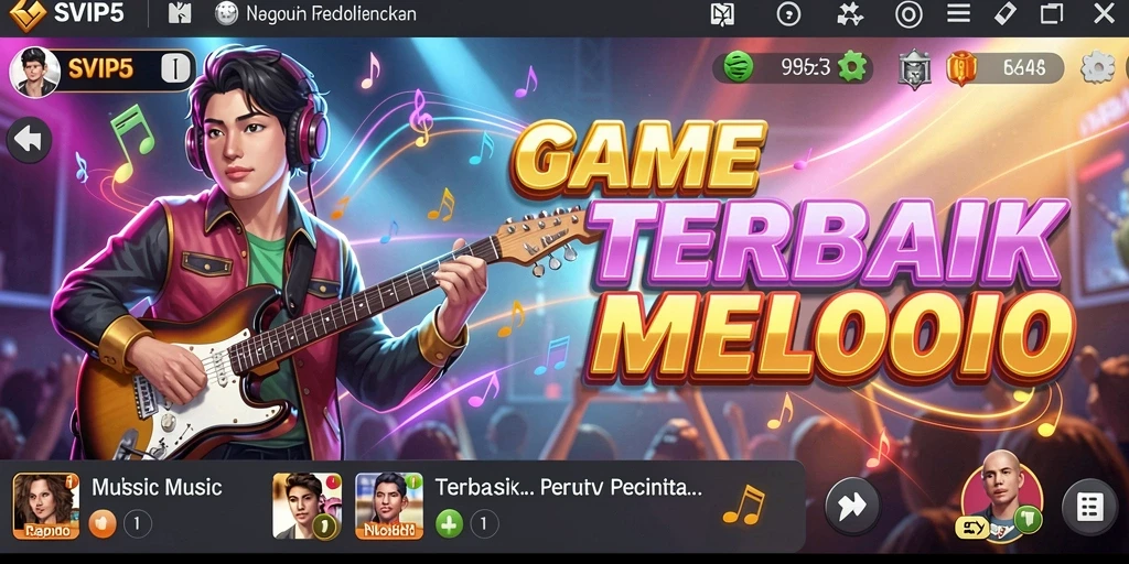 Tampilan gameplay SVIP5 menunjukkan aksi permainan musik yang seru.