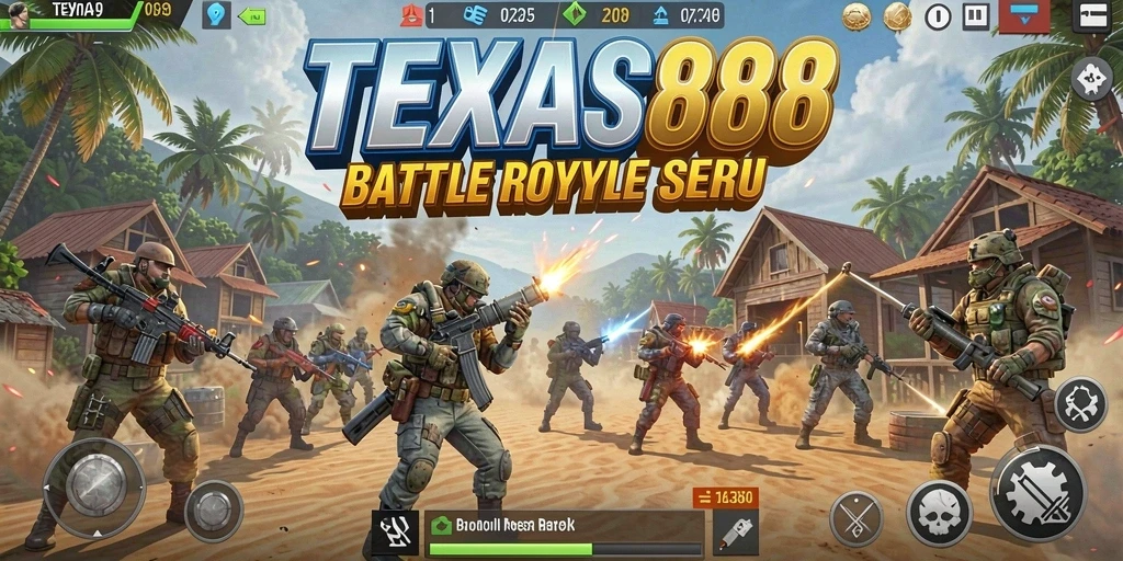 Tampilan menarik dari gameplay Battle Royale di TEXAS88.
