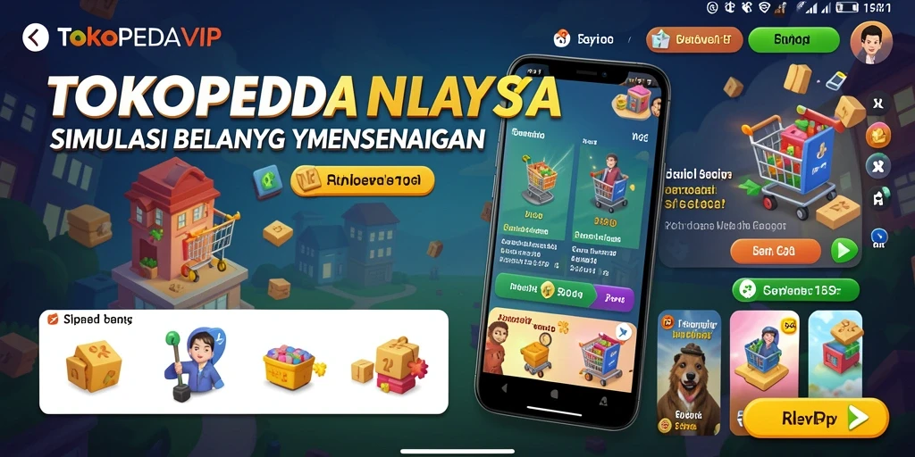 Screenshot menunjukkan tampilan gameplay interaktif dari TOKOPEDIAVIP.