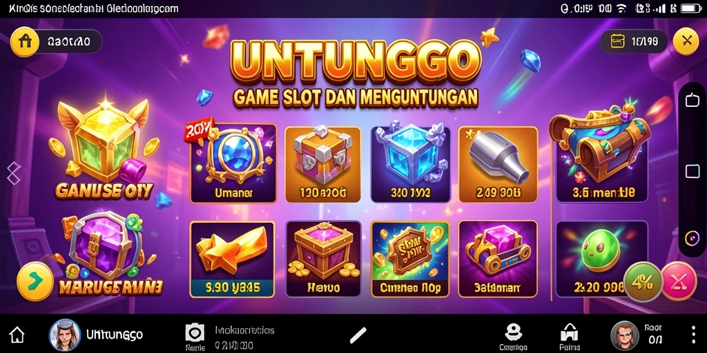 Screenshot gameplay UNTUNGGO menampilkan momen seru saat memutar slot.